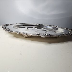 Eton vintage silver plated meat tray large footed